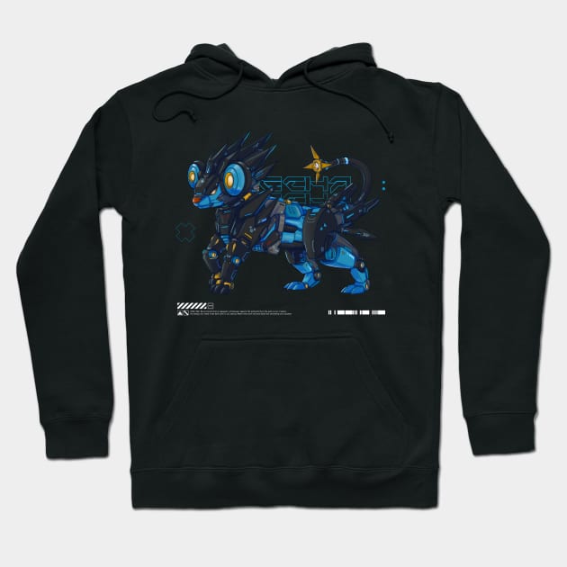 mecha lion blue Hoodie by Dnz